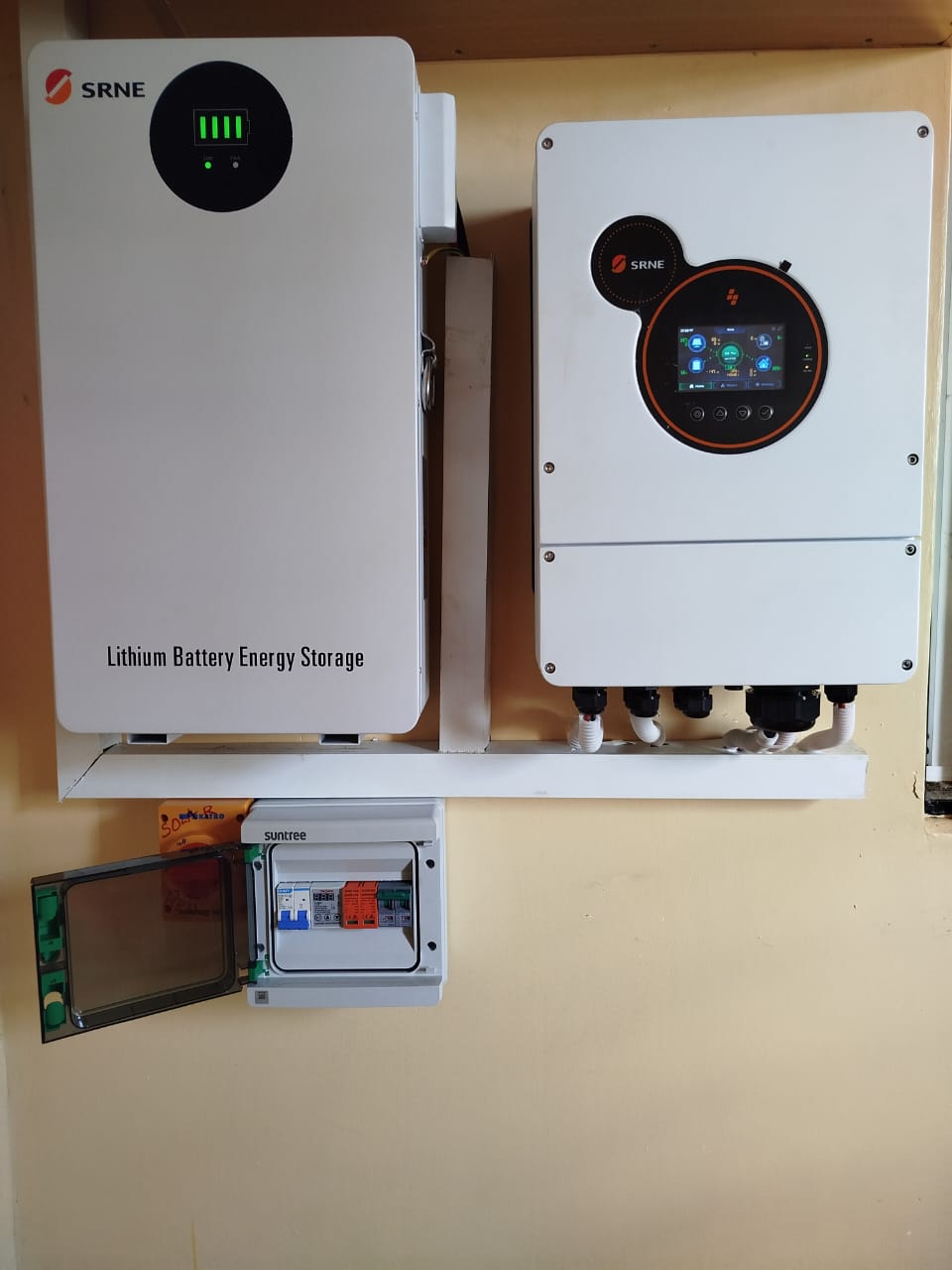 Completed SRNE solar backup power system installation